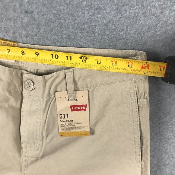 New Levis 511 Shorts Mens Small Size 20 Khaki Beige Tan Slim Short Plaza Taupe - Picture 9 of 15